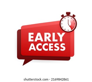 Vintage icon with red early access. Vector icon isolated template