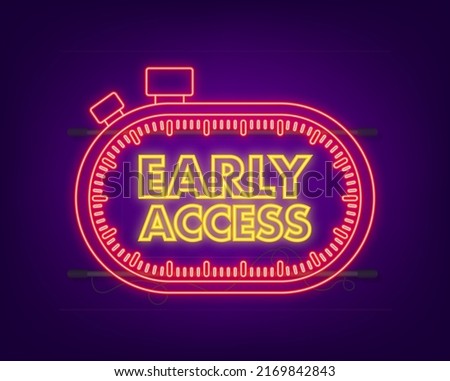 Vintage icon with red early access. Neon icon. Vector icon isolated template