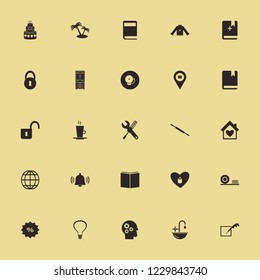 vintage icon. vintage vector icons set discount tag, lock, candle heart and open lock