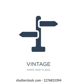 vintage icon vector on white background, vintage trendy filled icons from Maps and Flags collection, vintage vector illustration