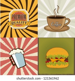 vintage icons over vintage background. vector illustration