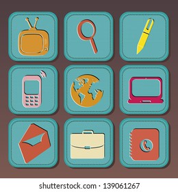 Vintage icons over gray background vector illustration