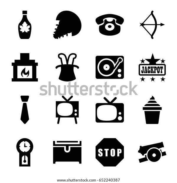 Vintage Icons Set Set 16 Vintage Stock Vector Royalty Free 652240387