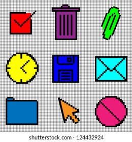 Vintage Icons, Vector Illustration