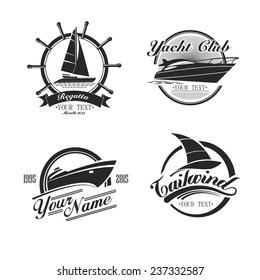 Vintage icons yachts and sailboats