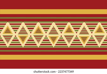 Vintage Ikat Pattern Red Blackground