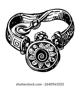 A vintage illustration of ancient roman jewellery