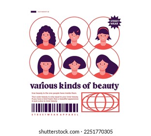 Vintage illustration of beauty people t shirt design, vector graphic, typographic poster or tshirts street wear and Urban style