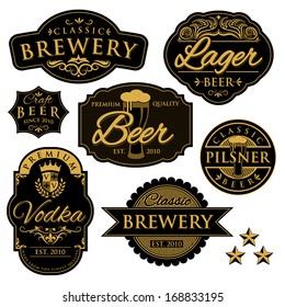 Vintage illustration of beer labels/Badge. 