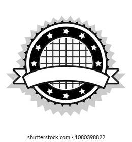 Vintage illustration, black contours on white background, place for entry, stars, ribbon, chequered, logo, icon, vector illustration