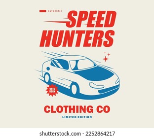  Vintage illustration of car t shirt design, vector graphic, typographic poster or tshirts street wear and Urban style