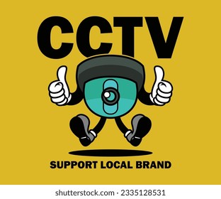 vintage illustration of cctv vector t shirt design, vector graphic, typographic poster or tshirts street wear and Urban style