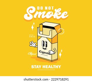 Vintage illustration of cigarette t shirt design, vector graphic, typographic poster or tshirts street wear and Urban style