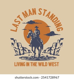 Vintage illustration of cowboy design