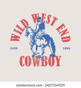 Vintage illustration of cowboy vector t shirt design vector graphic typographic poster or tshirts street wear and Urban style