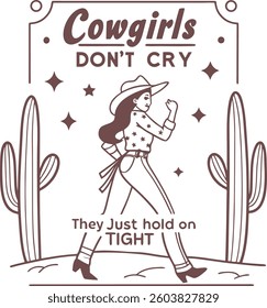 Vintage illustration of cowgirl vector t shirt design vector graphic typographic poster or tshirts
