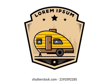 Vintage Illustration Design Teardrop Camper Stock Vector (Royalty Free ...