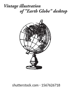 Vintage Illustration Earth Globe Desktop Original Stock Vector (Royalty ...