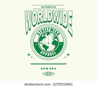 Vintage illustration of EARTH t shirt design, vector graphic, typographic poster or tshirts street wear and Urban style