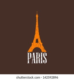 vintage illustration with Eiffel tower