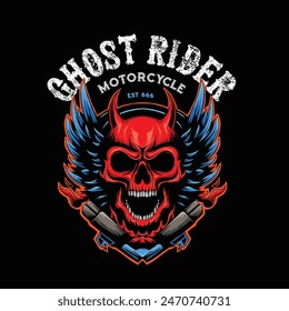 Vintage illustration of ghost rider for logo, label or symbol design needs