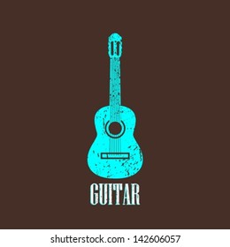  vintage illustration with guitar