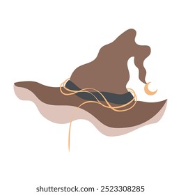 Vintage illustration for Halloween. A hand-drawn sketch of a witch hat. Halloween flat element