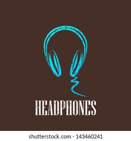 vintage illustration with a headphones