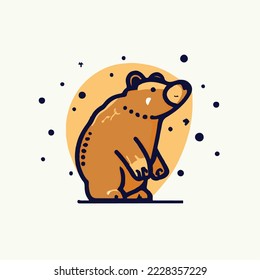 vintage  illustration. icon concept isolated vector. flat cartoon style