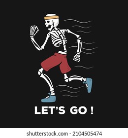 Vintage illustration of jogging skull