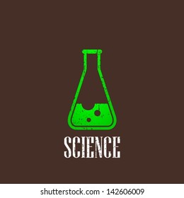 vintage illustration with laboratory equipment icon. science concept
