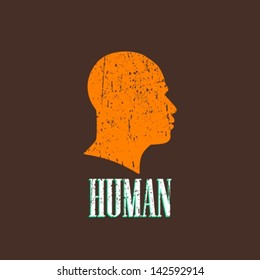 vintage illustration with a male head