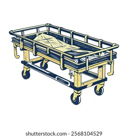 A vintage illustration of medical stretcher