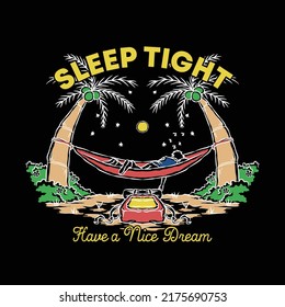 vintage illustration of men sleeping in nature