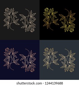 Vintage illustration from plant. Hand drawing of plant. Vector art illustration. Isolated image of black ink on white background. Vintage engraving.