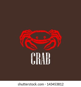 vintage illustration with a red crab