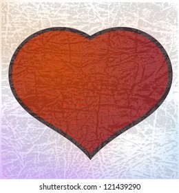 Vintage illustration of a red heart. eps10