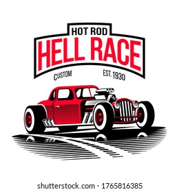 Hot Rod Vector Custom Race Car Stock Vector (Royalty Free) 1569354022