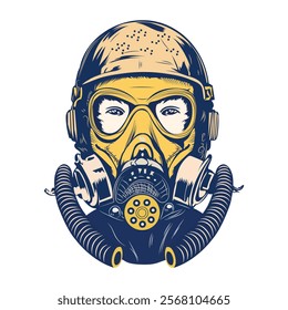 A vintage illustration of respirator mask