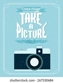 Vintage illustration of an retro camera