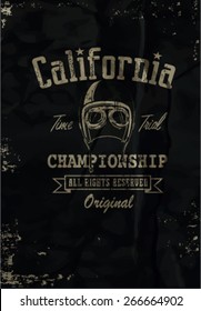 vintage illustration retro race for apparel