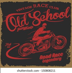 vintage illustration retro race print