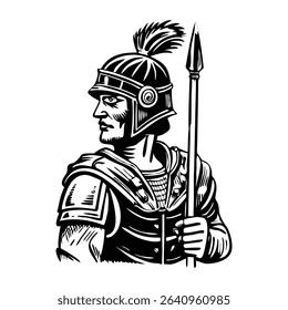 A vintage illustration of roman warrior