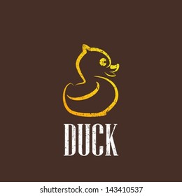 vintage illustration with a rubber duck icon