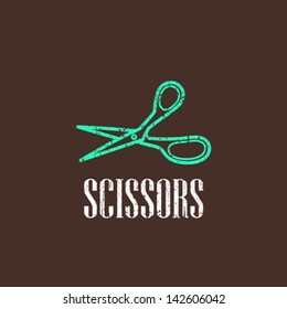  vintage illustration with scissors