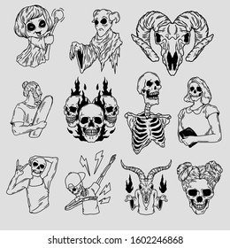 vintage illustration set for commercial use