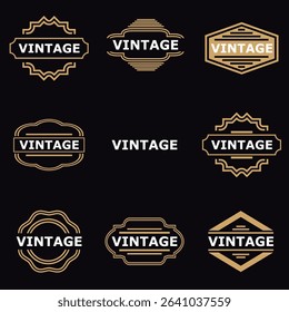 Vintage illustration set. Frame vector images. Hand drawn style. Creative ideas
