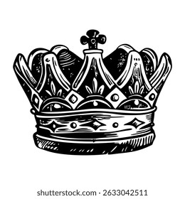 A vintage illustration showing a royal crown