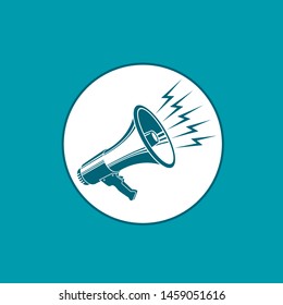 vintage illustration of speaking megaphone or bullhorn