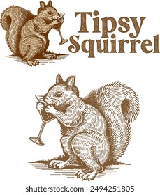 Vintage illustration a Squirrel clipart